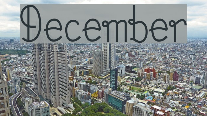 December フォント examples