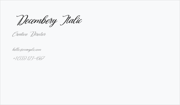 Decembery Italic Business Card