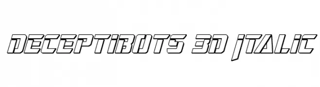 Deceptibots 3D Italic  Frei Schriftart Herunterladen
