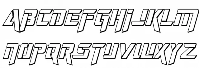 Deceptibots 3D Italic Schriftart Groß