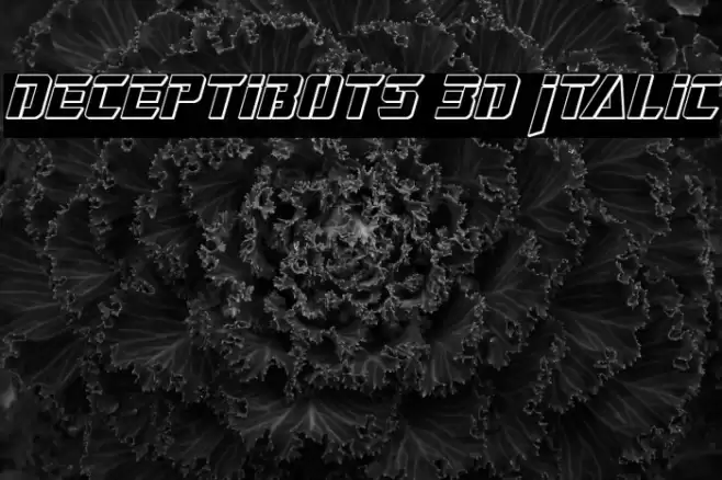 Deceptibots 3D Italic Font examples
