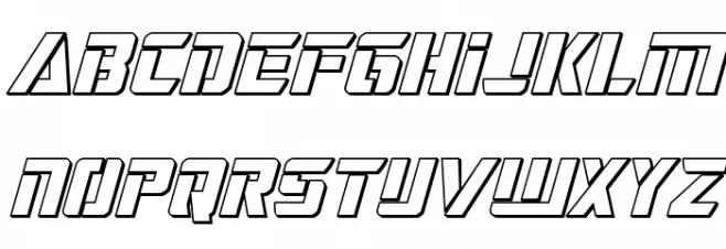 Deceptibots 3D Italic फ़ॉन्ट लोअरकेस