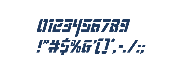 Deceptibots Condensed Italic Other Characters