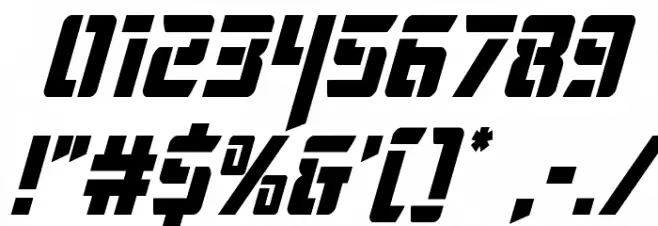 Deceptibots Condensed Italic Font OTHER CHARS