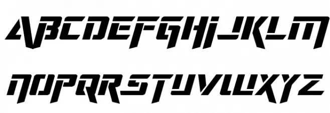Deceptibots Expanded Italic Font UPPERCASE
