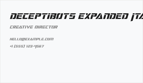 Deceptibots Expanded Italic Business Card