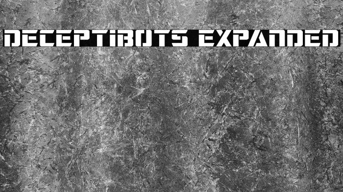 Deceptibots Expanded Font examples