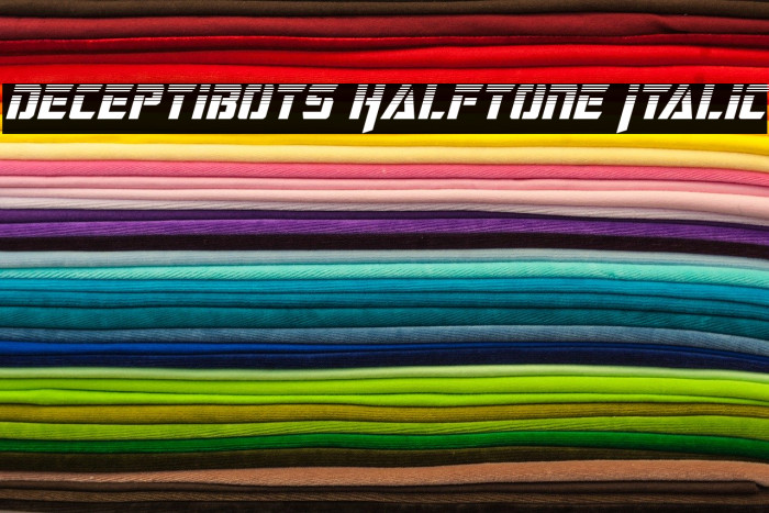 Deceptibots Halftone Italic Fonte examples