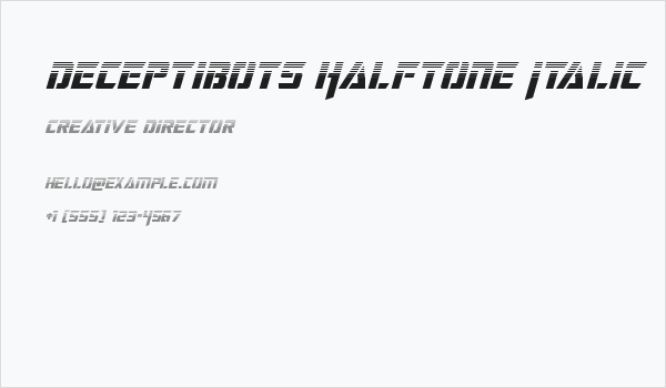 Deceptibots Halftone Italic Business Card