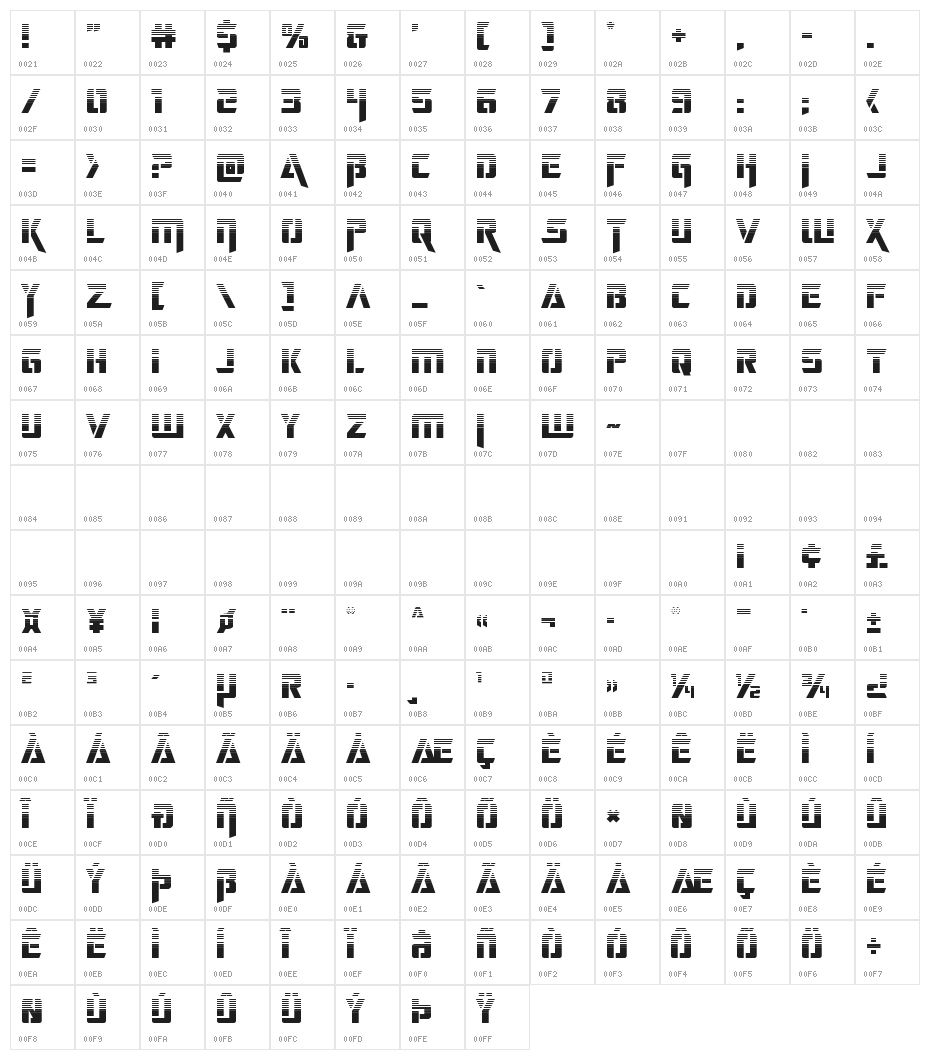 Deceptibots Halftone Character Map