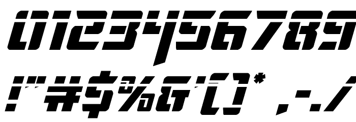 Deceptibots Laser Italic Font OTHER CHARS