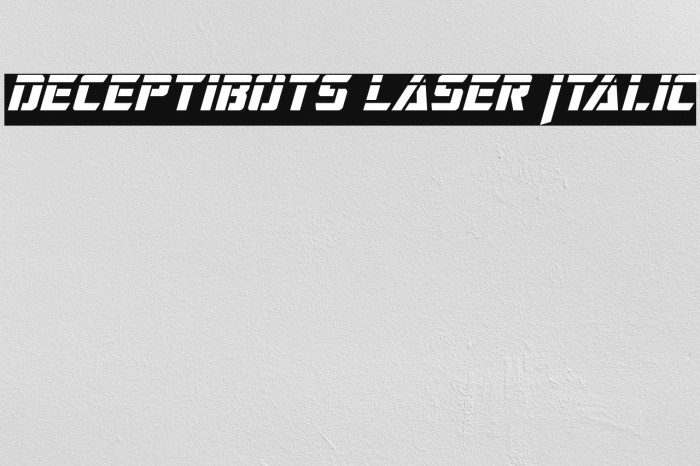 Deceptibots Laser Italic Font examples