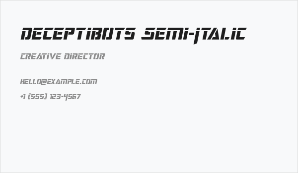 Deceptibots Semi-Italic Business Card