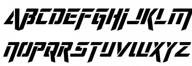 Deceptibots Super-Italic フォント 大文字