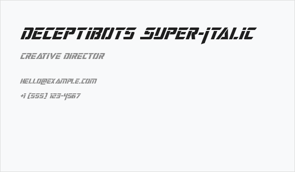 Deceptibots Super-Italic Business Card