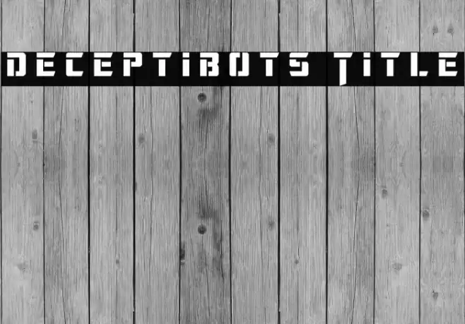 Deceptibots Title Font examples