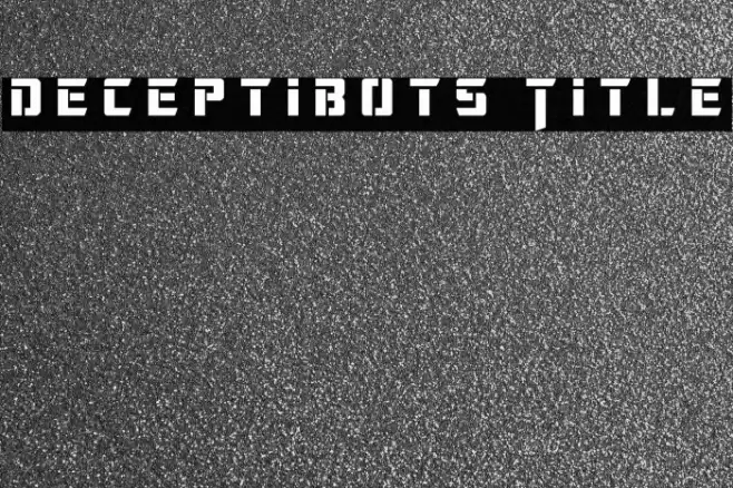 Deceptibots Title Font examples