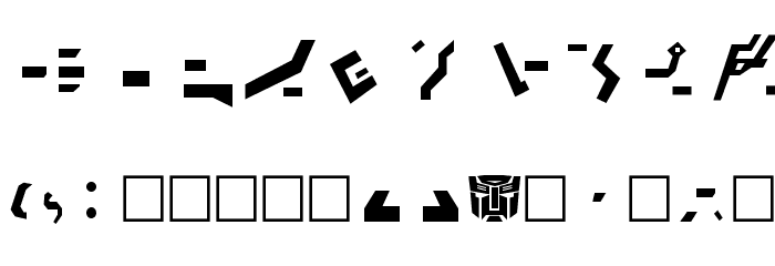 Decepticon Regular Font OTHER CHARS