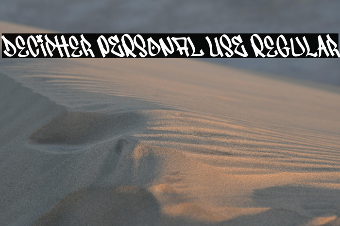 Decipher PERSONAL USE Regular Example 2