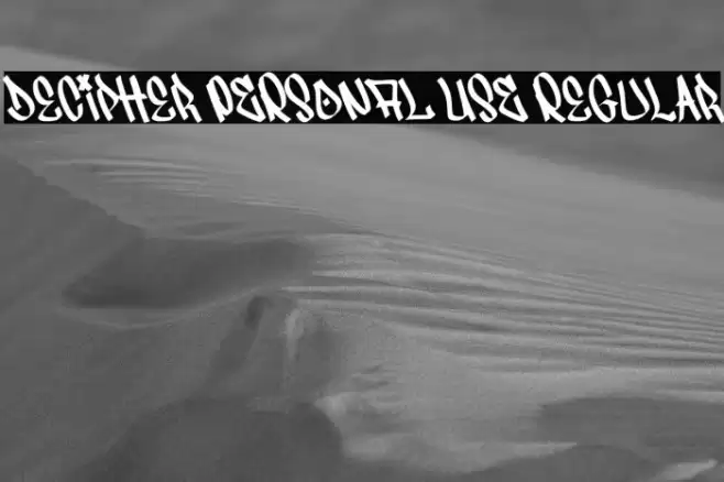 Decipher PERSONAL USE Regular Font examples