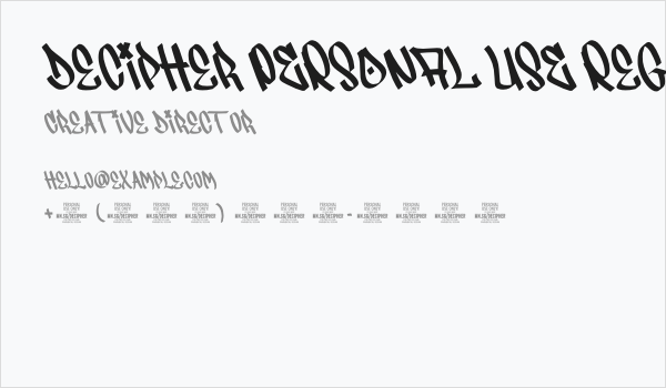 Decipher PERSONAL USE Regular Business Card