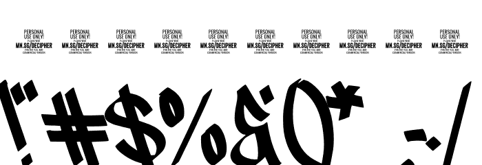 Decipher Symbols PERSONAL USE Regular Font OTHER CHARS