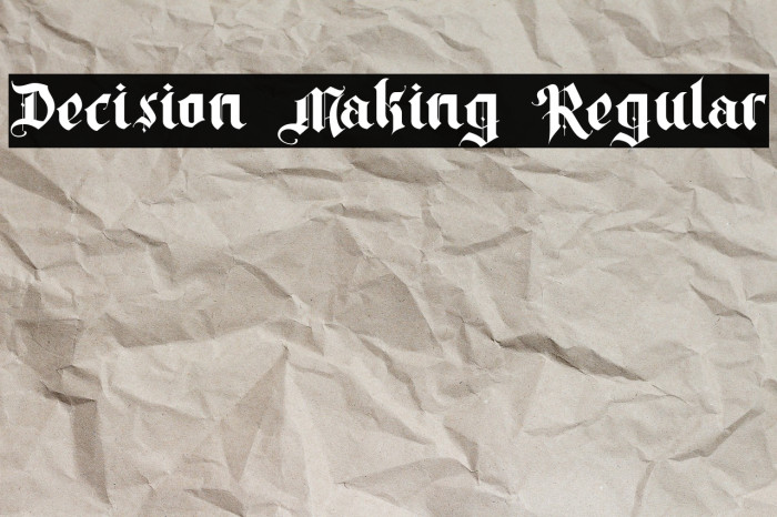 Decision Making Regular Example 2