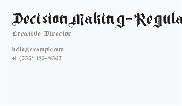 DecisionMaking-Regular Business Card