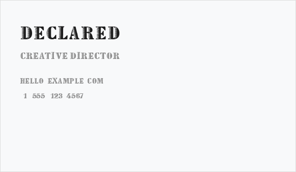 Declared Business Card
