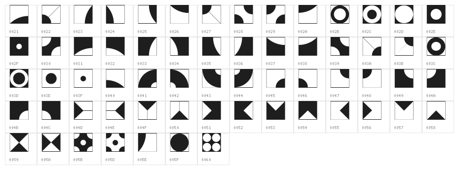Deco Blocks Character Map