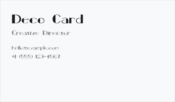 Deco Card Business Card