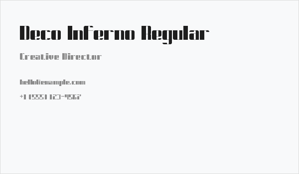 Deco Inferno Regular Business Card