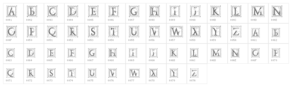 Deco Stamp Character Map