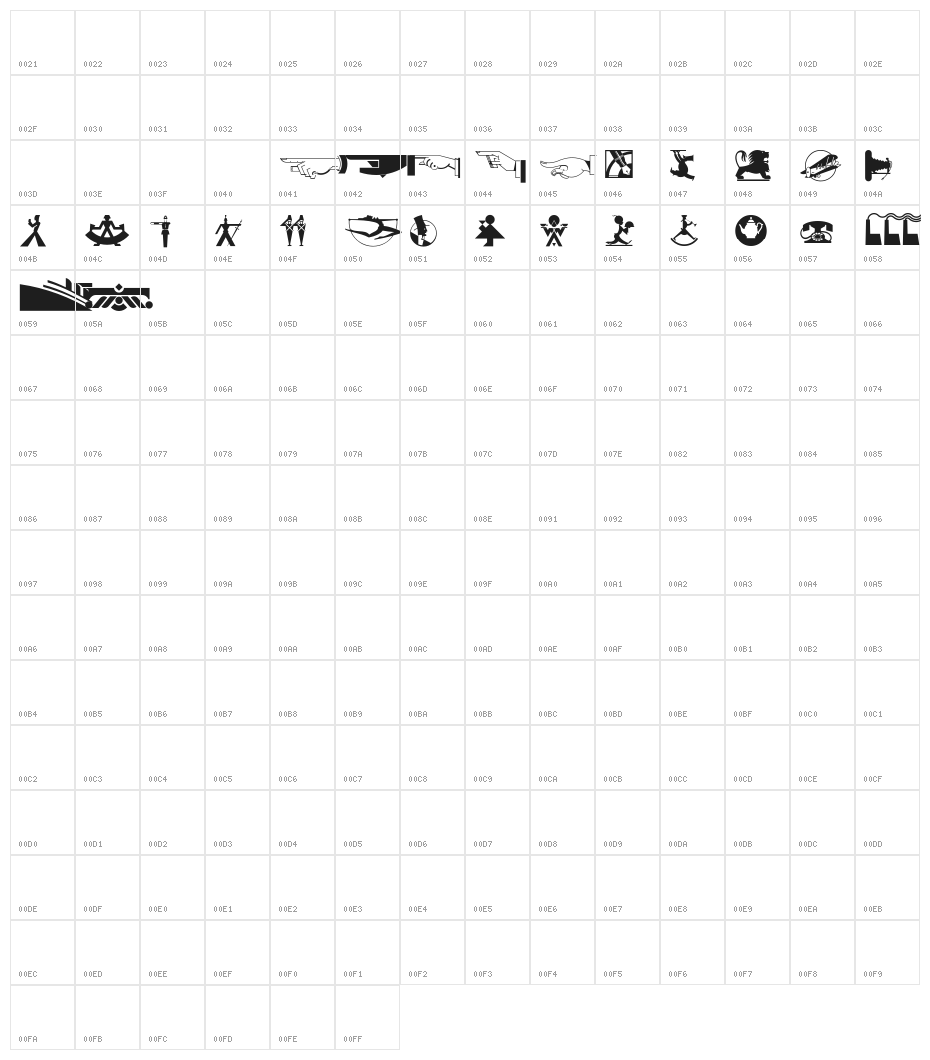 DecoDingbats1 Character Map