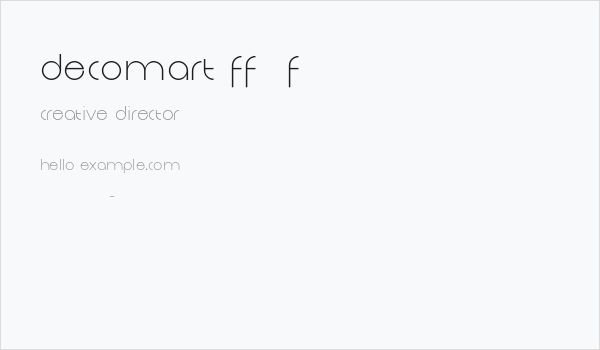 Decomart FF 4F Business Card