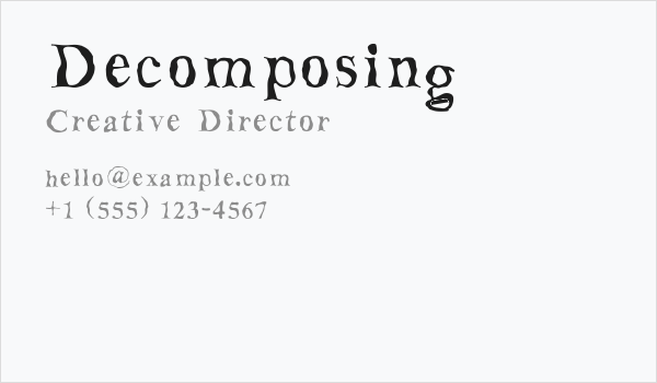 Decomposing Business Card