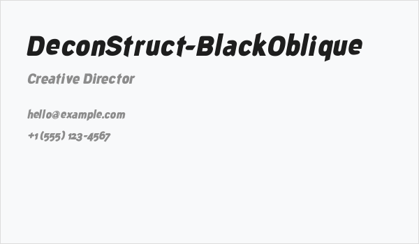 DeconStruct-BlackOblique Business Card