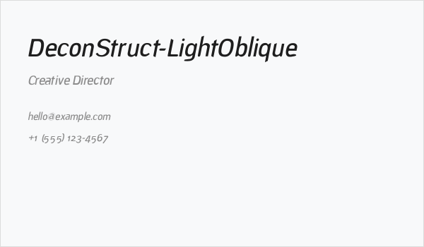 DeconStruct-LightOblique Business Card
