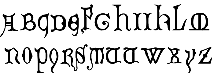 Decorated Majuscules, 14th c. Font LOWERCASE