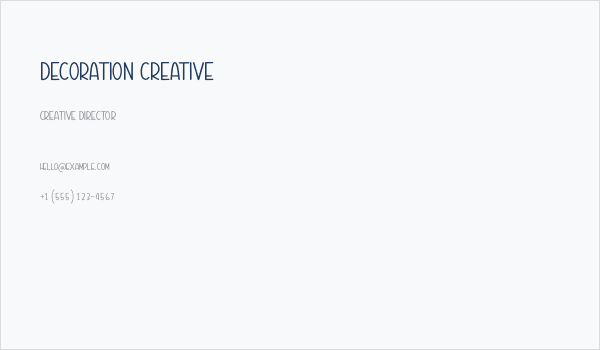 Decoration Creative Business Card