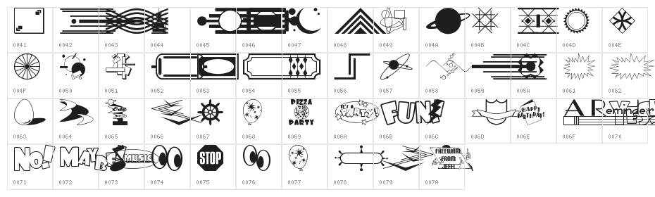 Decorative Elements JL Character Map
