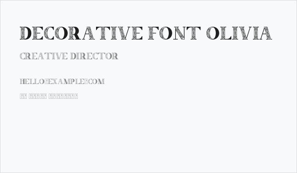 Decorative Font Olivia Business Card