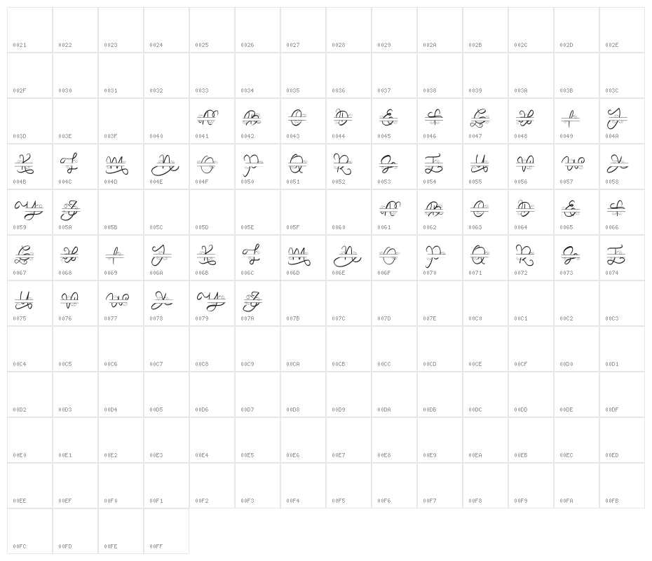 Decorative Monogram Character Map