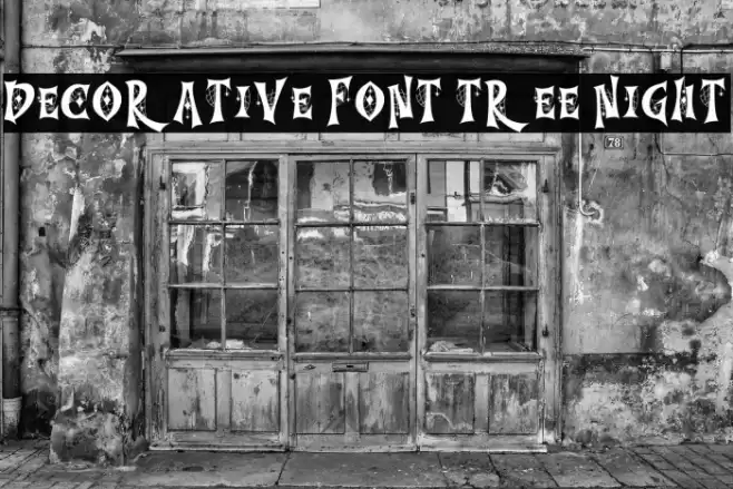 Decorative font Tree Night Schriftart examples