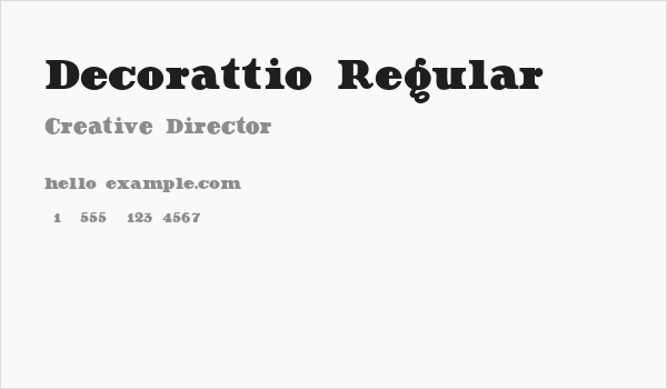 Decorattio Regular Business Card