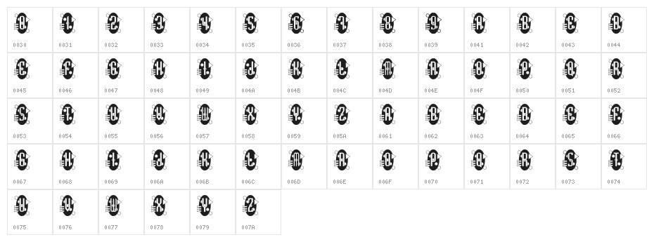 Decorette Character Map