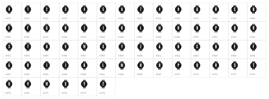 Decorina Character Map
