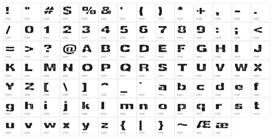 Decrepit [BRK] Character Map
