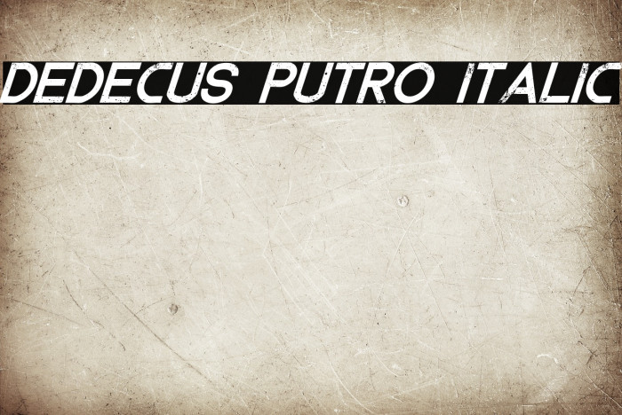 Dedecus Putro Italic Font examples