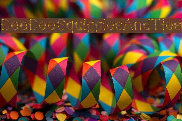 DeeDeeSquigglesAndTies Font examples